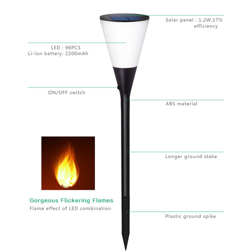 Flame torch outdoor induction wall light