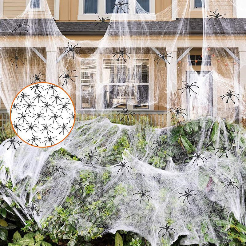 Sqft Halloween Spider Web Decorations Super Stretch White Webbing