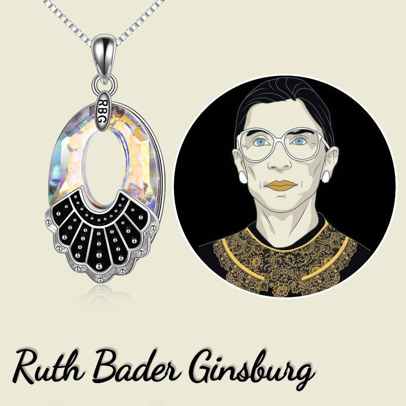 Collar RBG de plata de ley Mermorial Collar Regalos Joyería Fans de Ruth Bader Ginsburg