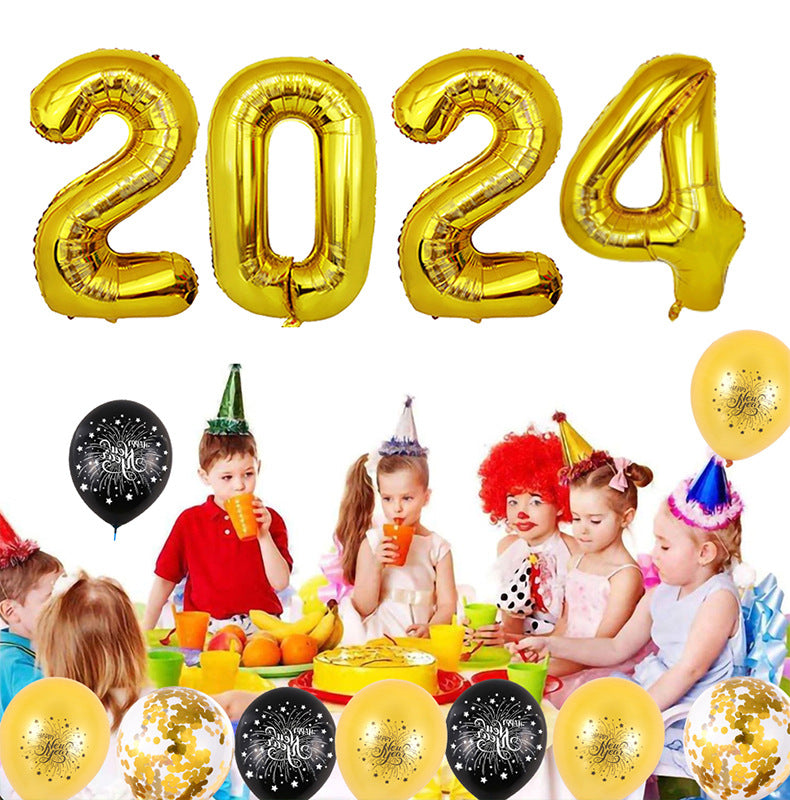 Diseño de decoración de fiesta de traje de año nuevo 2024