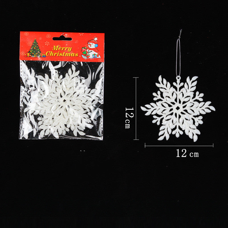 Plastic White Snowflake String Window Christmas Party Place Pendant