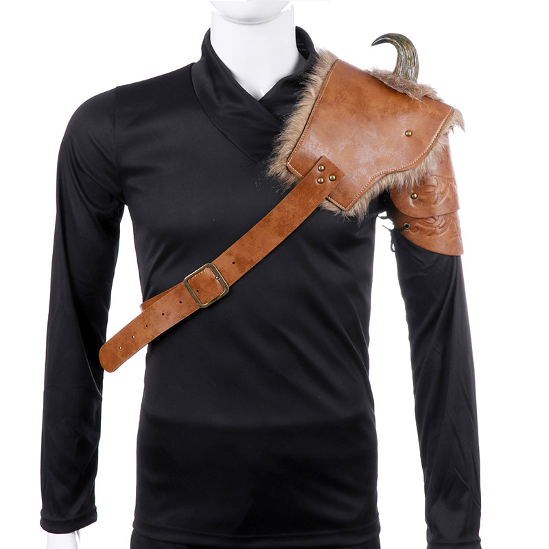 Disfraz de Halloween para hombre, armadura vikinga medieval, hombro