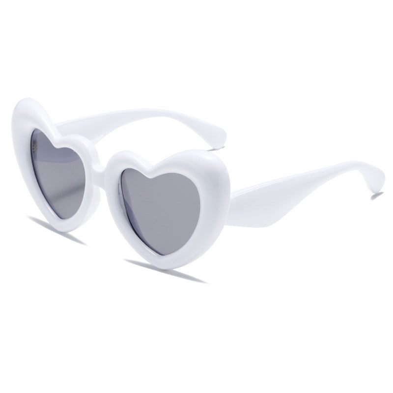 Gafas de sol con forma de corazón Marco grueso Gafas de amor Verano