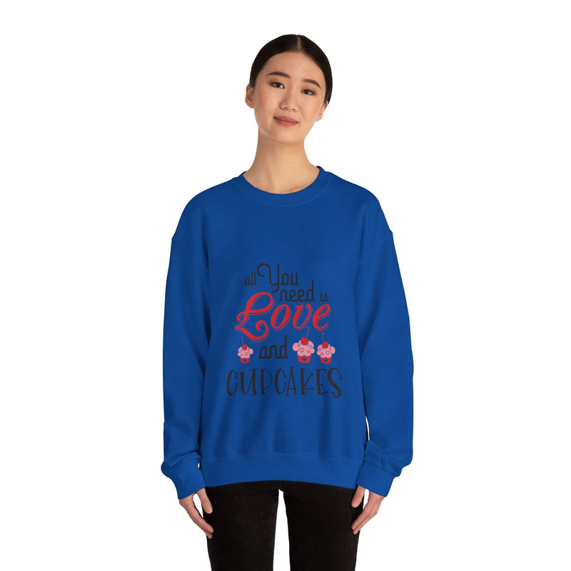 All You Need is Love and Cupcakes - Unisex Heavy Blend™ Crewneck Sweatshirt