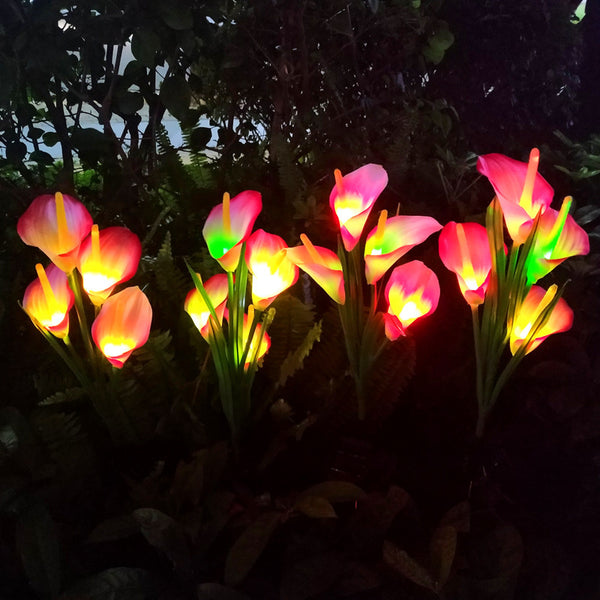 Lámpara solar Calla Lotus Lámpara de paisaje 4LED