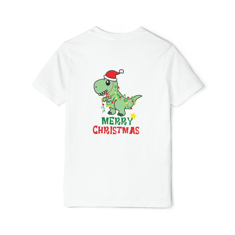 Youth Short Sleeve Holiday Outfit Set - Christmas Dinosaur