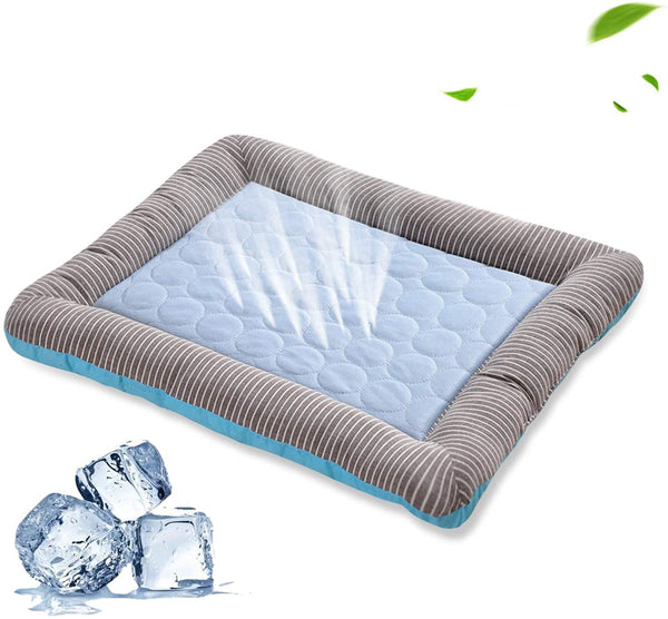 Almohadilla refrescante para mascotas, cama para perros, gatos, cachorros y gatitos, manta fresca para mascotas, Material de seda helada, suave para dormir en verano, rosa, azul, transpirable