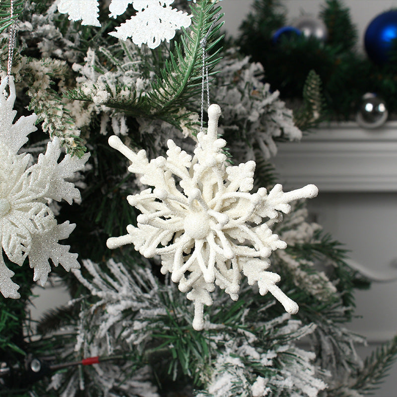 Colgante plástico blanco del lugar de la fiesta de Navidad de la ventana de la secuencia del copo de nieve