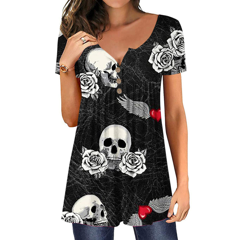 Halloween Spider Web Women's Loose Print Slim Top