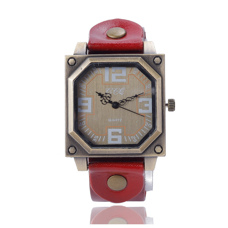 Reloj de mujer cuadrado digital retro casual con hebilla de cuarzo universal