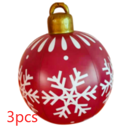 Bola de adorno de Navidad para exteriores, bola decorada inflable de Pvc de 60CM, bolas grandes gigantes de PVC, decoraciones para árboles de Navidad, pelota de juguete