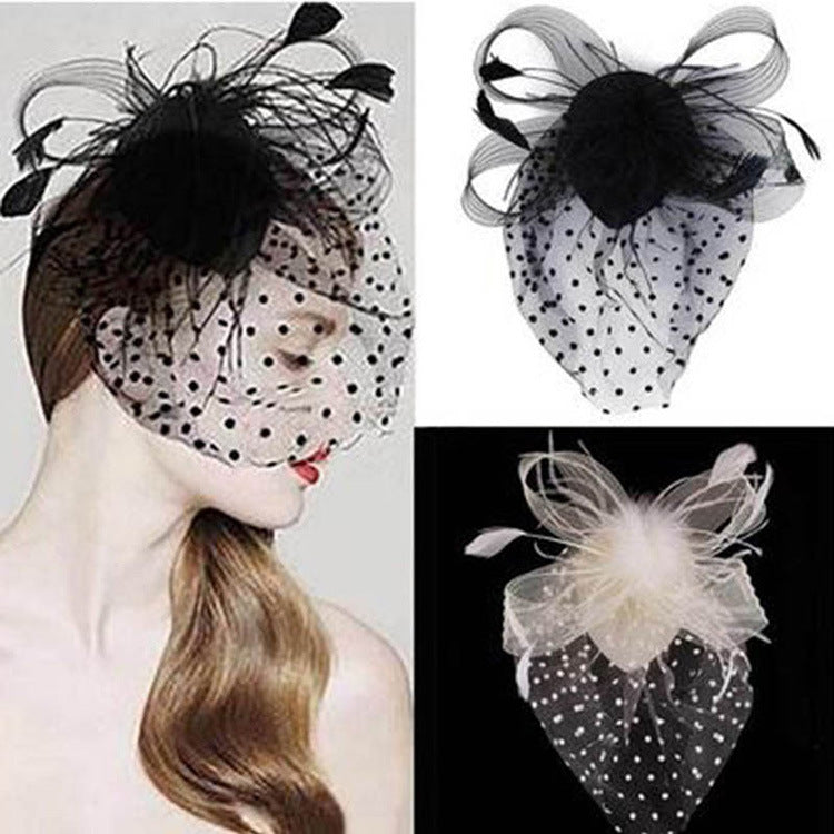 Headdress Hair Accessories Feather Cover Face Hairpin