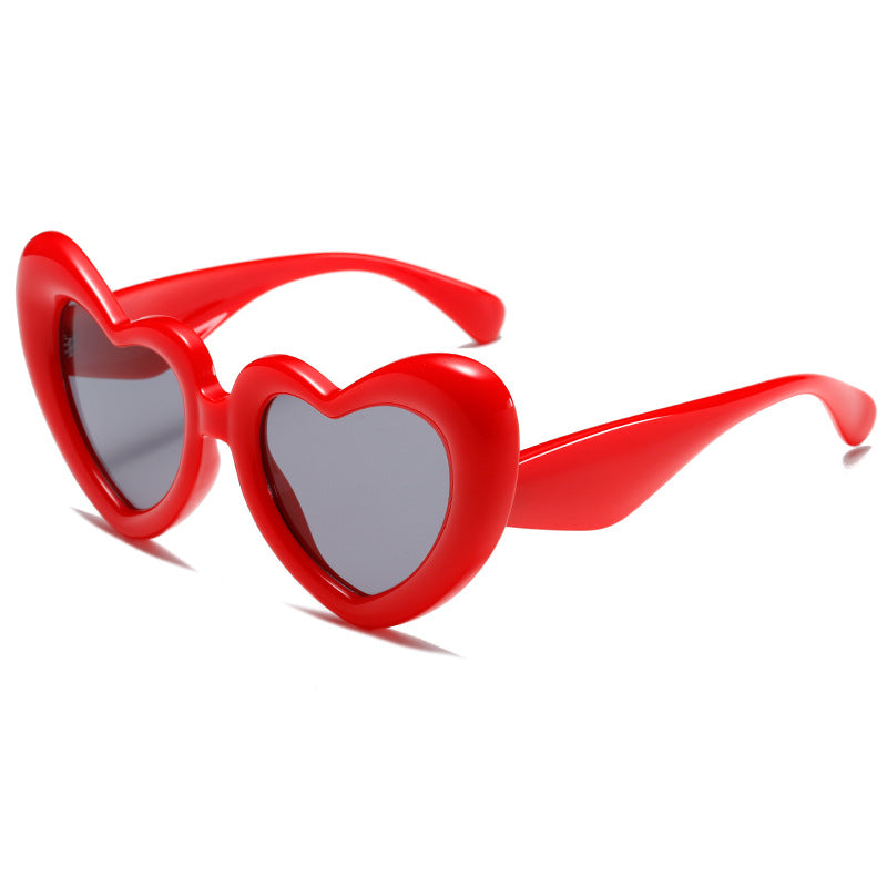 Gafas de sol con forma de corazón Marco grueso Gafas de amor Verano