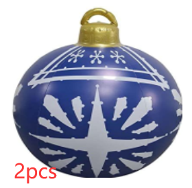 Bola de adorno de Navidad para exteriores, bola decorada inflable de Pvc de 60CM, bolas grandes gigantes de PVC, decoraciones para árboles de Navidad, pelota de juguete