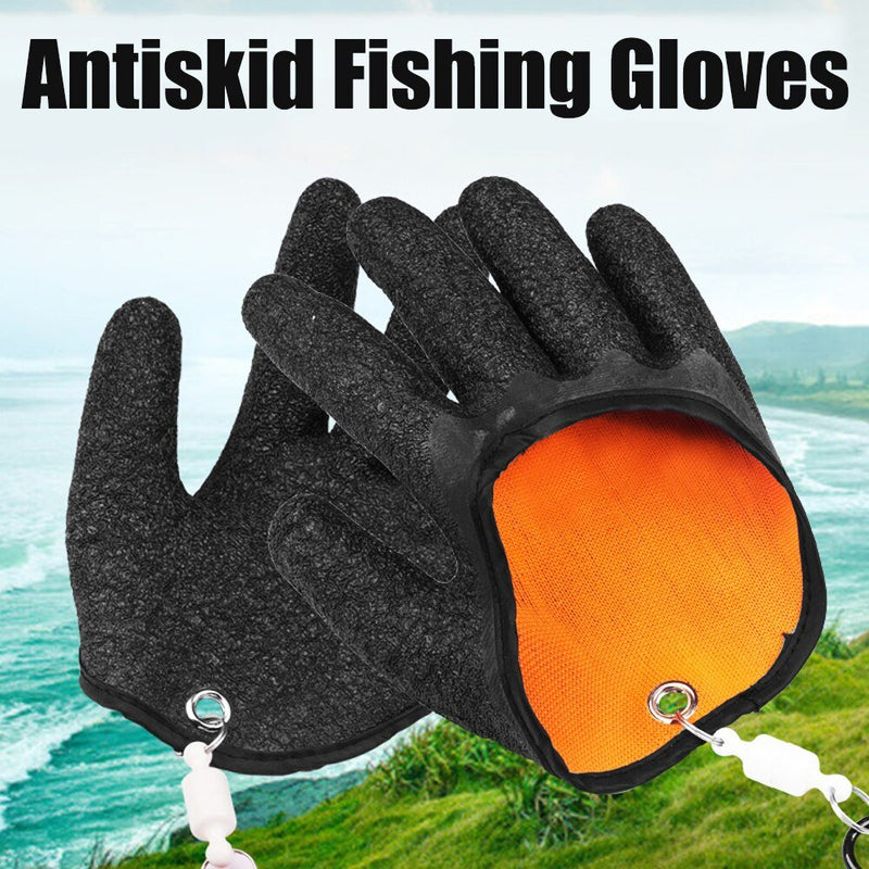 Guantes de pesca antideslizantes, protegen la mano de pinchazos, rasguños, pescador, pesca profesional, guantes de caza de látex, izquierda y derecha