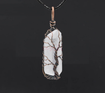 Collar Árbol de la Vida de Cristal Blanco