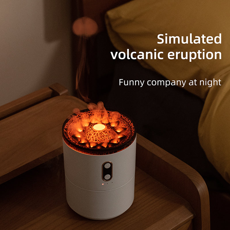 Difusor de aceites esenciales con Aroma de llama volcánica, humidificador de aire portátil con USB, lámpara de luz nocturna, humidificador con fragancia