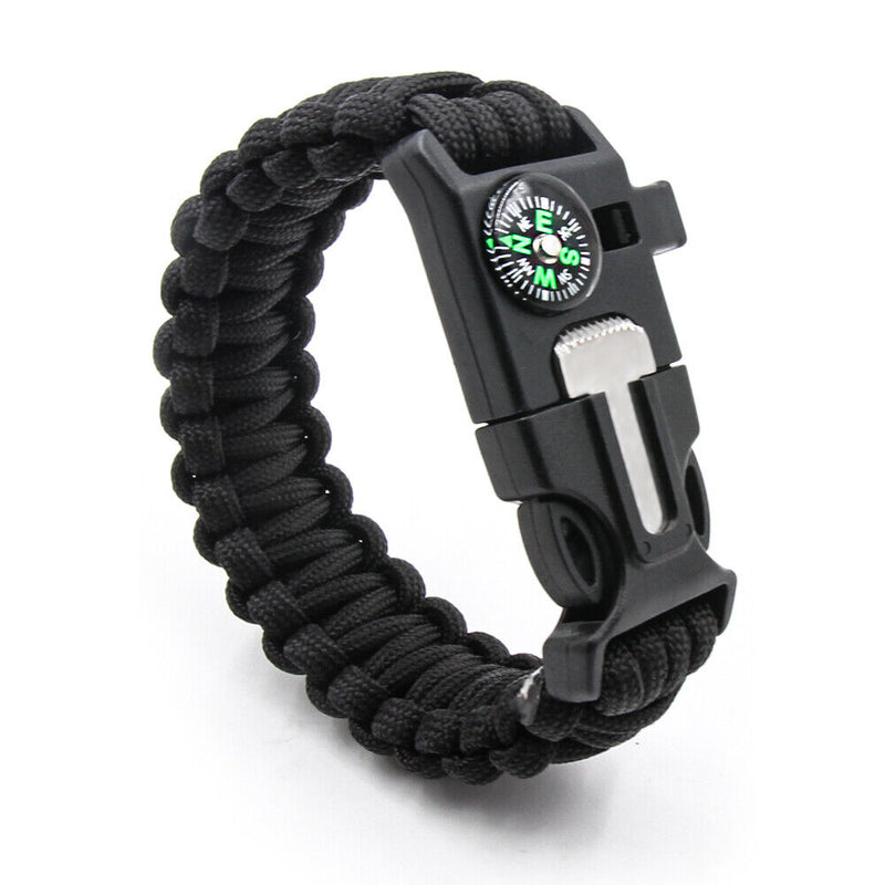 Pulseras De Paracord De Emergencia, Pulsera De Supervivencia Con Brújula Incorporada Silbato Supervivencia Arrancador De Fuego Accesorios Para Raspador, Traje Para Senderismo, Camping, Pesca Y Caza