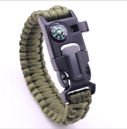 Pulseras De Paracord De Emergencia, Pulsera De Supervivencia Con Brújula Incorporada Silbato Supervivencia Arrancador De Fuego Accesorios Para Raspador, Traje Para Senderismo, Camping, Pesca Y Caza