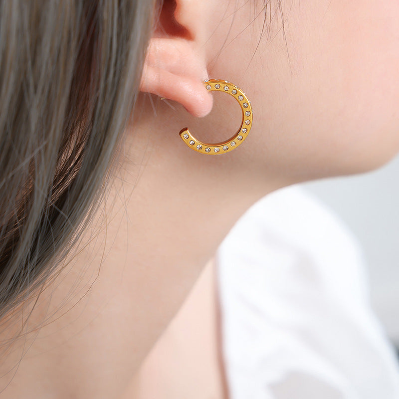 Ins Style Irregular Geometry C- Shaped Earrings