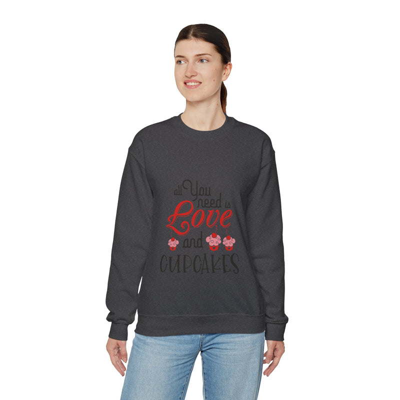 All You Need is Love and Cupcakes - Unisex Heavy Blend™ Crewneck Sweatshirt