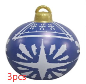 Bola de adorno de Navidad para exteriores, bola decorada inflable de Pvc de 60CM, bolas grandes gigantes de PVC, decoraciones para árboles de Navidad, pelota de juguete