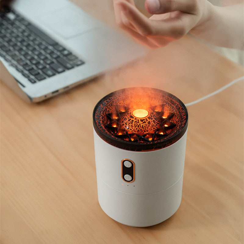 Difusor de aceites esenciales con Aroma de llama volcánica, humidificador de aire portátil con USB, lámpara de luz nocturna, humidificador con fragancia