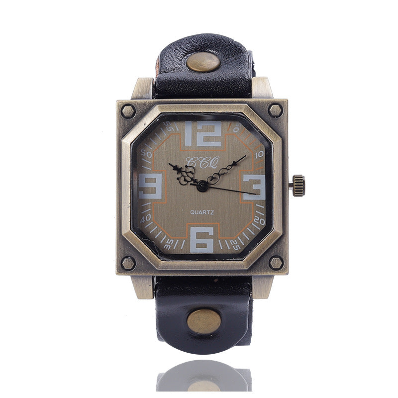 Universal Quartz Pin Buckle Casual Retro Digital Square Women's Watch