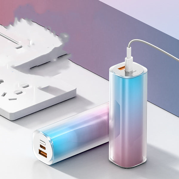 Mini lápiz labial portátil de color degradado Power Bank