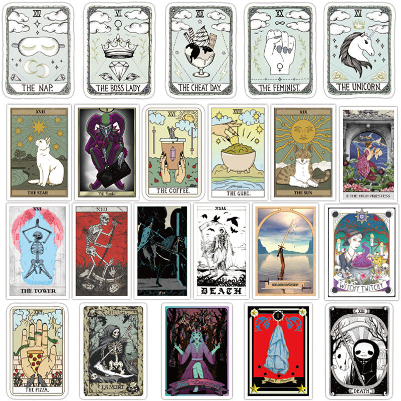 50 pegatinas de adivinación del tarot