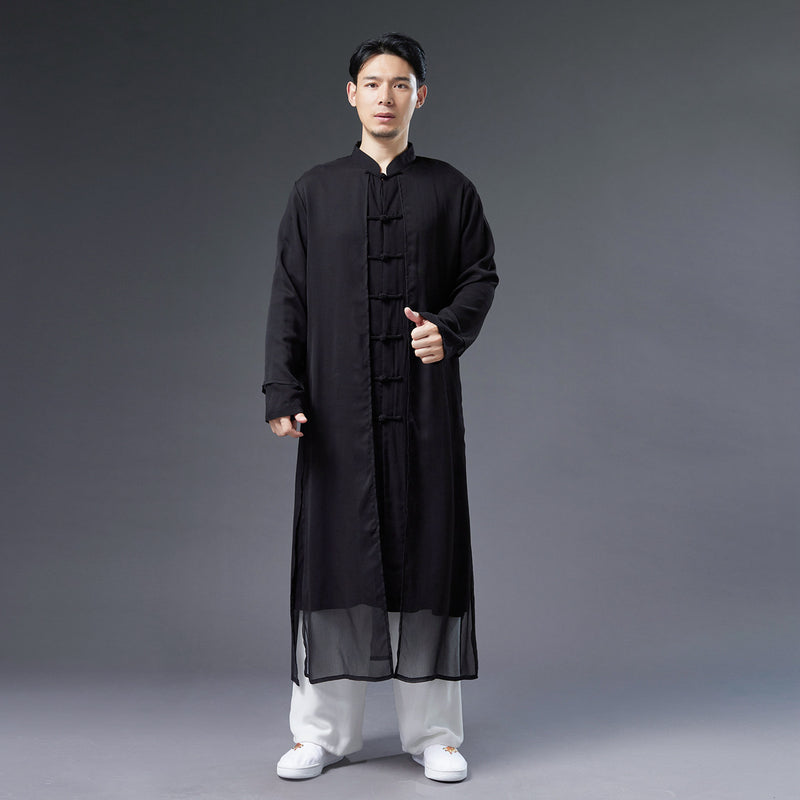 Ropa de hombre de la antigüedad verano Hanfu traje de gasa de hada blanca rendimiento bata china masculina