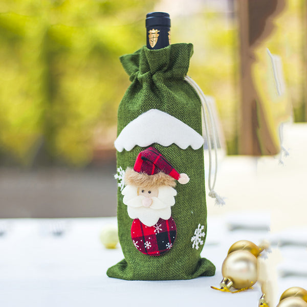 Decoraciones navideñas Botella de vino navideña Calcetines