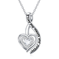 Infinity Heart Necklace for Women in Sterling Silver