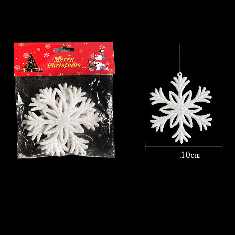 Plastic White Snowflake String Window Christmas Party Place Pendant