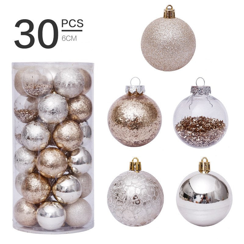 6cm/30Pcs transparent christmas ball set