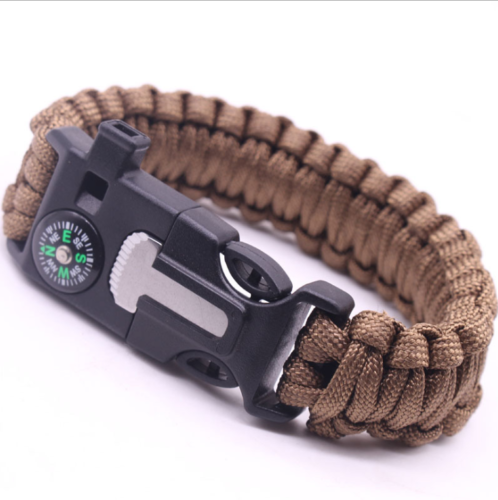 Pulseras De Paracord De Emergencia, Pulsera De Supervivencia Con Brújula Incorporada Silbato Supervivencia Arrancador De Fuego Accesorios Para Raspador, Traje Para Senderismo, Camping, Pesca Y Caza