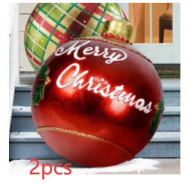 Bola de adorno de Navidad para exteriores, bola decorada inflable de Pvc de 60CM, bolas grandes gigantes de PVC, decoraciones para árboles de Navidad, pelota de juguete