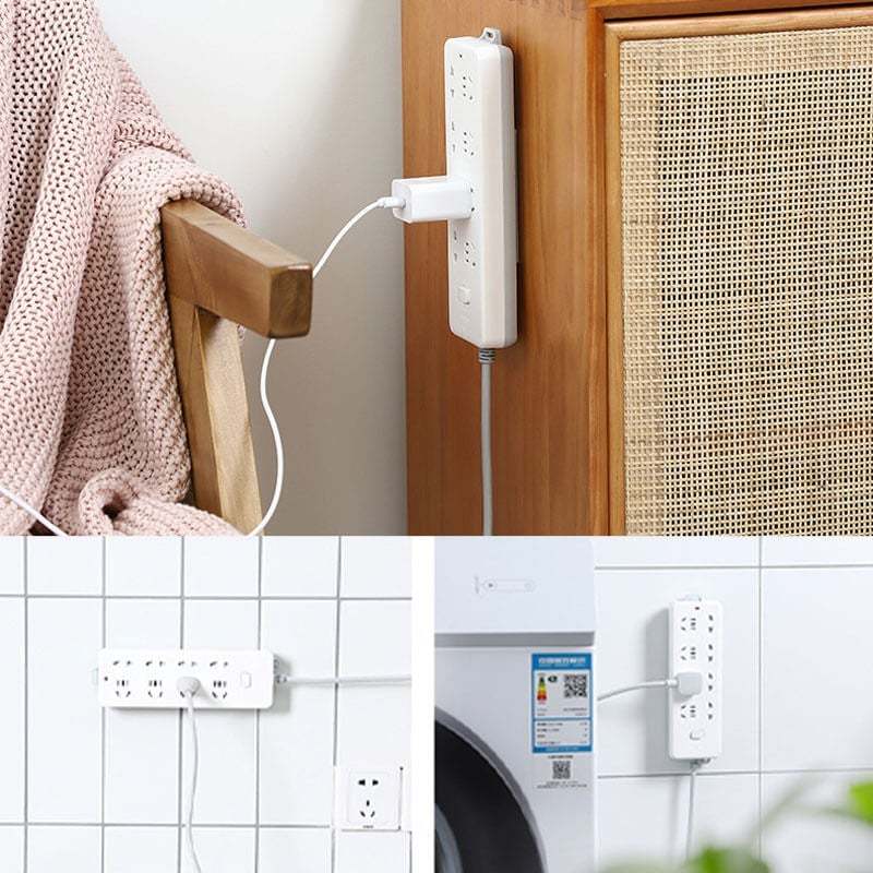 Self-adhesive Wall Hook Socket Storage Holder Socket Organizer Fixer Powerful Traceless Wall-mounted Cable Seamless Strip Hold