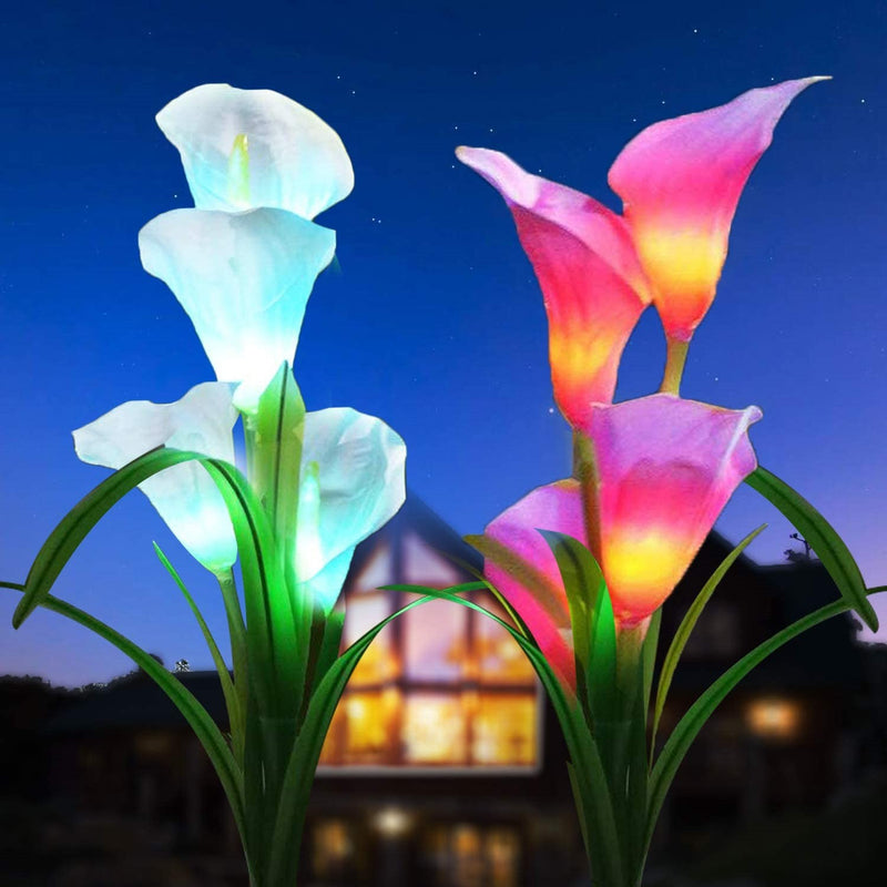 Lámpara solar Calla Lotus Lámpara de paisaje 4LED