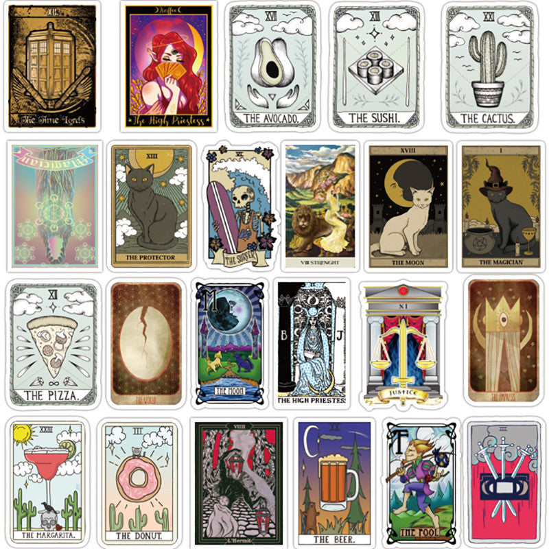 50 pegatinas de adivinación del tarot