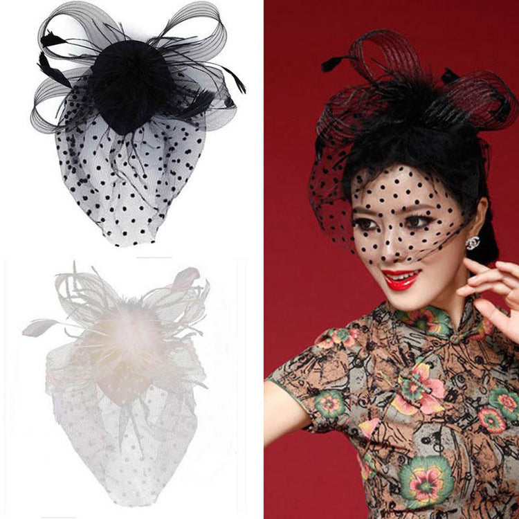 Headdress Hair Accessories Feather Cover Face Hairpin