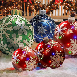 Bola de adorno de Navidad para exteriores, bola decorada inflable de Pvc de 60CM, bolas grandes gigantes de PVC, decoraciones para árboles de Navidad, pelota de juguete