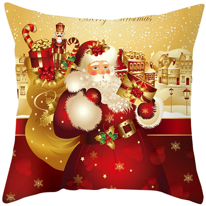 LuanQI Christmas Cushion Cover Merry Christmas Decoration for Home 2022 Xmas Ornament Navidad Noel Xmas Gift Happy New Year 2023