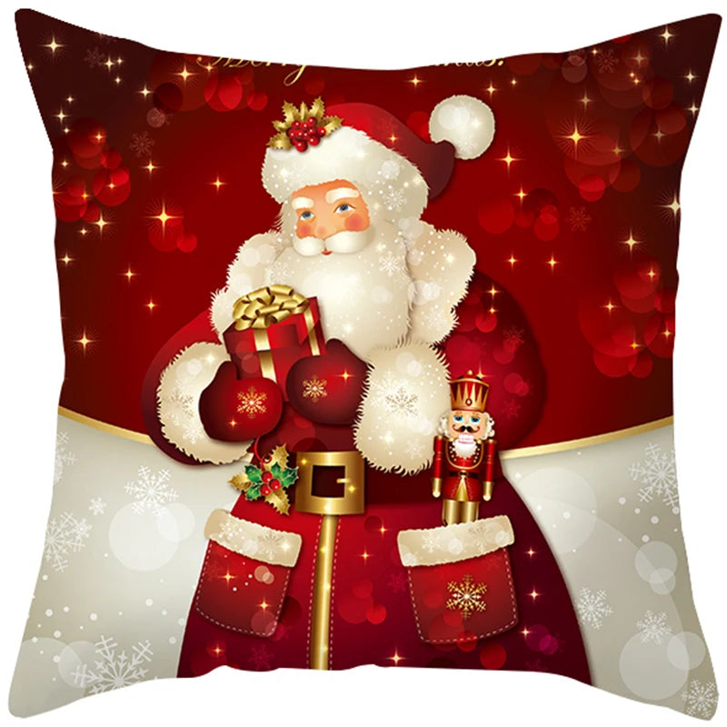 LuanQI Christmas Cushion Cover Merry Christmas Decoration for Home 2022 Xmas Ornament Navidad Noel Xmas Gift Happy New Year 2023