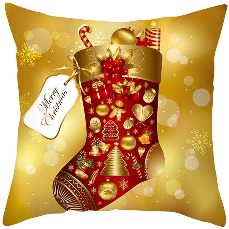 LuanQI Christmas Cushion Cover Merry Christmas Decoration for Home 2022 Xmas Ornament Navidad Noel Xmas Gift Happy New Year 2023