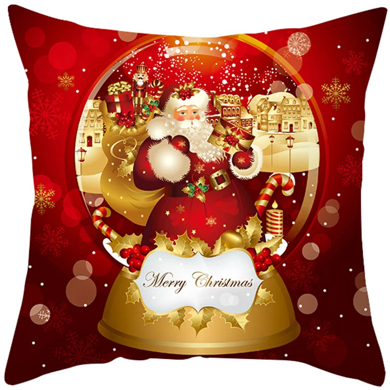 LuanQI Christmas Cushion Cover Merry Christmas Decoration for Home 2022 Xmas Ornament Navidad Noel Xmas Gift Happy New Year 2023