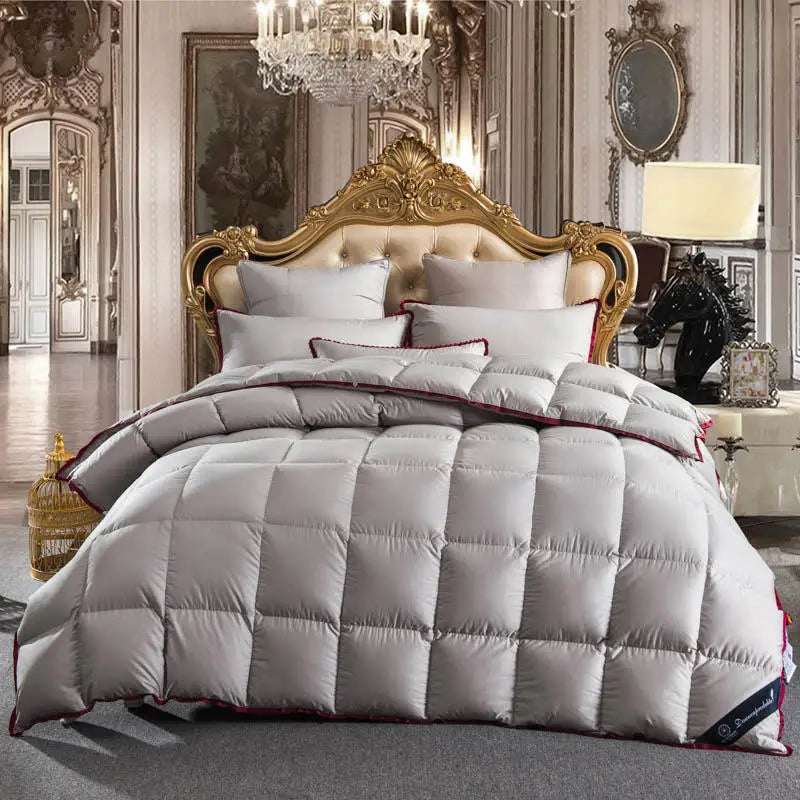 White Grey Goose Down Comforter Twin Full Queen King size Quilt Duvet bed cover filler set Warm Blanket edredon colcha couette