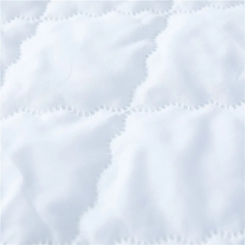 MECEROCK Solid Color Quilted Embossed Waterproof Mattress Protector Fitted Sheet Style Cover for Mattress Thick Soft Pad for Bed