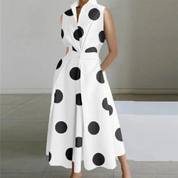 Women's Fashionable Printed Button Dress