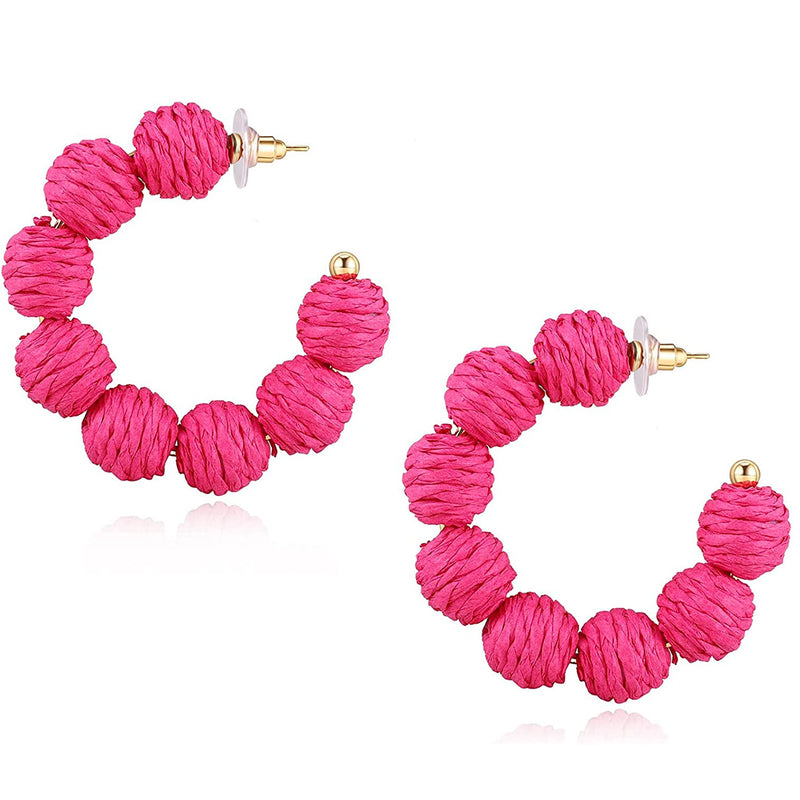 Set Rose Red Geometric All-match Earrings For Women